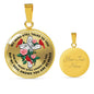 JL2007003 My Mind Still Talks To You Red Cardinals Three Rose Green Leaves And Silver Cross Luxury Necklace with Back Engraving