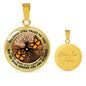 AG2108018 My Mind Still Talks To You Orange Monarch Butterflies Tree Of Life Luxury Necklace with Back Engraving