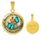 AG2508005 My Mind Still Talks To You Turquoise Butterflies Flower Luxury Necklace with Back Engraving