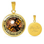 AG2208014 My Mind Still Talks To You Orange Monarch Butterflies Tree Of Life Meditation Luxury Necklace with Back Engraving