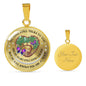 POLVSH0055 Purple Butterfly Green Heart Tree Of Life My Mind Still Talks To U Luxury Necklace with Back Engraving