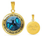 AG2108020 My Mind Still Talks To You Blue Butterflies Tree Of Life Luxury Necklace with Back Engraving