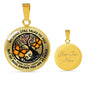 AG0408022 My Mind Still Talks To You Orange Butterflies Black Tree Of Life And Moon Luxury Necklace with Back Engraving