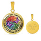 AG2408025 My Mind Still Talks To You Purple Butterflies Four Seasons Flower Luxury Necklace with Back Engraving