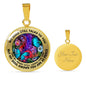 AG2608013 My Mind Still Talks To You Blue Butterflies Flower Luxury Necklace with Back Engraving