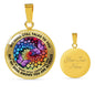 AG2408031 My Mind Still Talks To You Purple Butterflies Flower Luxury Necklace with Back Engraving