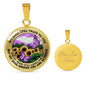 AG2508012 My Mind Still Talks To You Purple Butterflies Flower Luxury Necklace with Back Engraving