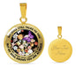 AG2908034 My Mind Still Talks To You Purple Butterflies Flower Luxury Necklace with Back Engraving