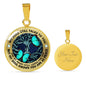 AG2008003 My Mind Still Talks To You Turquoise Butterflies Tree Of Life Luxury Necklace with Back Engraving