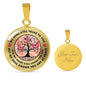 My Mind Still Talks To You Butterfly Orange Pink Circle Tree Of Life PT0045 Luxury Necklace with Back Engraving