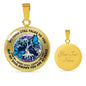 JL2207015 My Mind Blue Butterflies And Metal Tree Of Life With Galaxy Luxury Necklace with Back Engraving