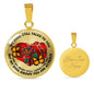 SP0109021 My Mind Still Talks To You Orange Monarch Butterflies Broken Heart And Rose Luxury Necklace with Back Engraving