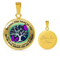 JL2307029 My Mind Purple Butterflies New Family Tree Of Life And Galaxy Luxury Necklace with Back Engraving