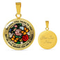 AG2608035 My Mind Still Talks To You Orange Monarch Butterflies Flower Luxury Necklace with Back Engraving