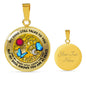 B0706064 My Mind Still Talks To You Turquoise Butterflies And Tree Of Life Sun And Moon Luxury Necklace with Back Engraving