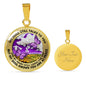 AG2508030 My Mind Still Talks To You Purple Butterflies Flower Luxury Necklace with Back Engraving