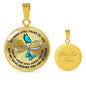 JL1507001 My Mind Still Talks To You Turquoise Butterflies Gold One Paw Luxury Necklace with Back Engraving