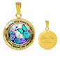 AG2208008 My Mind Still Talks To You Turquoise Butterflies Flower Luxury Necklace with Back Engraving