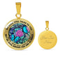 AG2608019 My Mind Still Talks To You Blue Butterflies Flower Luxury Necklace with Back Engraving