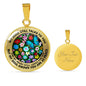 AG2808014 My Mind Still Talks To You Blue Butterflies Flower Luxury Necklace with Back Engraving