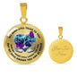JL2207018 My Mind Still Talks To You Purple Butterflies Metal Tree Of Life With Heart Wings Luxury Necklace with Back Engraving