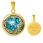 AG2408035 My Mind Still Talks To You Blue Butterflies Flower Luxury Necklace with Back Engraving