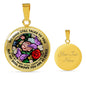 AG2608036 My Mind Still Talks To You Purple Butterflies Flower Luxury Necklace with Back Engraving