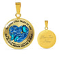 SP0509014 My Mind Still Talks To You Blue Butterflies Broken Heart Luxury Necklace with Back Engraving