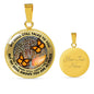 AG2208029 My Mind Still Talks To You Orange Monarch Butterflies Tree Of Life Luxury Necklace with Back Engraving