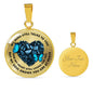 TM0002 My Mind Still Talks To You Blue Butterfly Broken Heart Luxury Necklace with Back Engraving