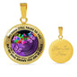 AG2408028 My Mind Still Talks To You Purple Butterflies Flower Luxury Necklace with Back Engraving