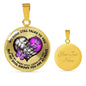 SP0109018 My Mind Still Talks To You Purple Butterflies Broken Heart Luxury Necklace with Back Engraving