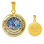My Mind Still Talks To You Purple And Turquoise Butterflies Tree Of Life SP2209013 Luxury Necklace with Back Engraving
