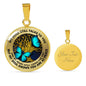 B070604 My Mind Still Talks To You Turquoise Butterflies Luxury Necklace with Back Engraving