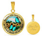 AG2508001 My Mind Still Talks To You Turquoise Butterflies Flower Luxury Necklace with Back Engraving