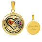 B0708027 My Mind Still Talks To You Orange And Pink Butterflies Black Rose And Heart Shape Luxury Necklace with Back Engraving