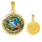 AG2208009 My Mind Still Talks To You Blue Butterflies Flower Luxury Necklace with Back Engraving
