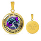JL2207016 My Mind Purple Butterflies And Metal Tree Of Life With Galaxy Luxury Necklace with Back Engraving