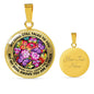 AG2808016 My Mind Still Talks To You Purple Butterflies Flower Luxury Necklace with Back Engraving