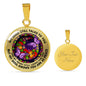 AG2608033 My Mind Still Talks To You Purple Butterflies Flower Luxury Necklace with Back Engraving