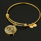 My Mind Still Talks To You Golden Butterflies Black Tree Of Life Circle Adjustable Luxury Bangle with Back Engraving