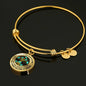My Mind Still Talks To You Turquoise Butterflies Golden Tree Of Life 020520VTC03 Circle Adjustable Luxury Bangle with Back Engraving