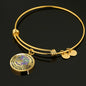 JL1407039 My Mind Still Talks To You Blue Dragonflies TitanTree Of Life Circle Adjustable Luxury Bangle with Back Engraving