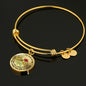JL2107010 My Mind Still Talks To You Gold Dragonflies Rose Infinity Golden Circle Adjustable Luxury Bangle with Back Engraving