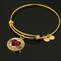 KTB001 My Mind Still Talks To You Red Butterfly Broken Heart Circle Adjustable Luxury Bangle with Back Engraving