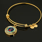 JL1407012 My Mind Still Talks To You Red Cardinals Opal Silver Tree Of Life And Dark Circle Adjustable Luxury Bangle with Back Engraving