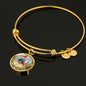 JL2207003 My Mind Red Cardinals And Metal Heart Tree Of Life With Galaxy Circle Adjustable Luxury Bangle with Back Engraving
