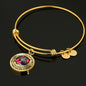 My Mind Still Talks To You Three Pink Butterflies Tree Of Life Circle Adjustable Luxury Bangle with Back Engraving