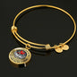 C0713005 My Mind Still Talks To You Red Cardinal Silver Tree Of Life With Heart Wings Circle Adjustable Luxury Bangle with Back Engraving