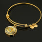 JL1507012 My Mind Gold One Paw Circle Adjustable Luxury Bangle with Back Engraving